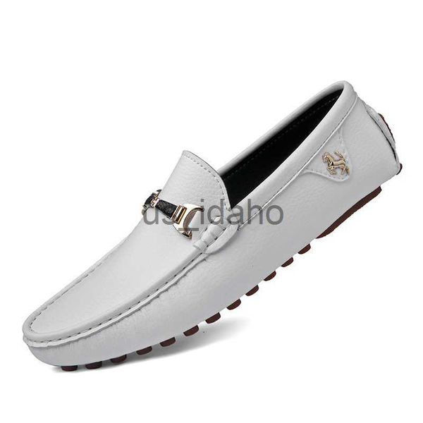 Kleid Schuhe 2022 Weiße Loafer Männer Handgefertigte Lederschuhe Schwarz Lässige Driving Flats Blaue Slip-On Mokassins Bootsschuhe Plus Größe 46 47 48 J230808