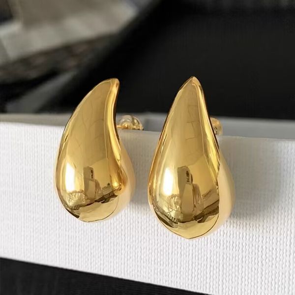 Orecchini di design Orecchini leggeri vuoti in acciaio inossidabile Orecchini a goccia placcati oro 18 carati Orecchini a goccia per donna ragazza 907589