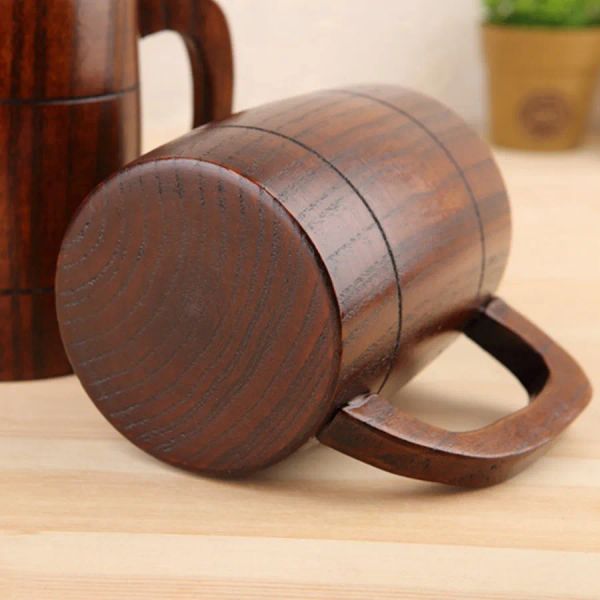 Bicchiere da birra in legno Fashion Tea Coffee Mug Bottiglia d'acqua Resistente al calore Home Office Party Drinkware