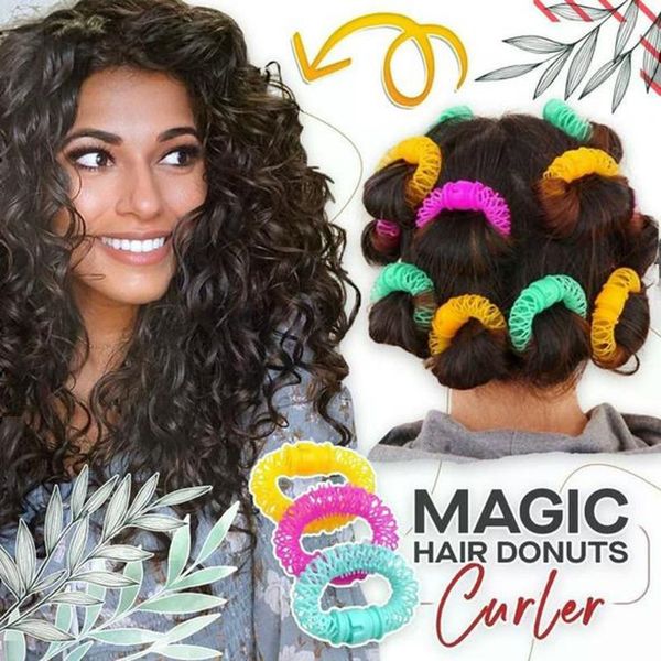 Rolos de cabelo Curler Donuts Styling Roller Hairdresser Bendy Curls No Heat Spiral DIY Tool for Women Accessories 230809