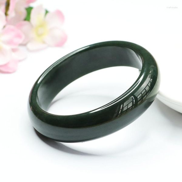 Braccialetto Grado A Verde Giada Donne Gemma Naturale Gioielleria Raffinata Genuino Hetian Giade Pietra Nefrite Braccialetti Braccialetti Regali Delle Signore