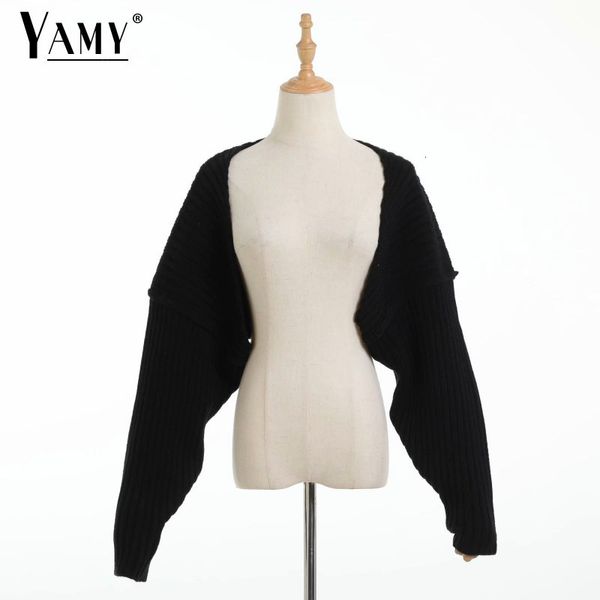 Women's Knits Tees Sexy cardigan corto lavorato a maglia maglioni cardigan corto per le donne moda carino top stile coreano manica lunga top manica a pipistrello 230808