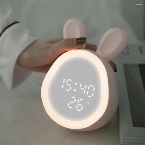 Relógios de mesa Despertador Carregamento USB Mini Smart LED Com Luz Noturna Quarto De Cabeceira Eletrônico Para Crianças