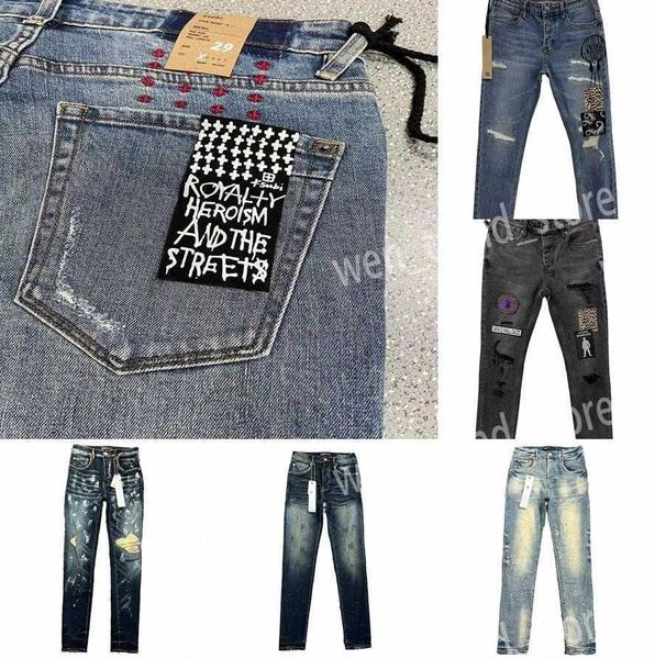 Neue Ksubi Designer Jeans Lila Jean Herren Aufstieg Elastische Kleidung Enge Dünne Mode Streetwear I6LR