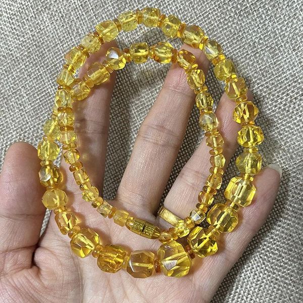 Цепи 17 г натуральное янтарное ожерелье многогранное мультифузоры Diy Beads нерегулярные драгоценные камни Оригинальные балтийские полированные золотые женские ювелирные украшения оптом