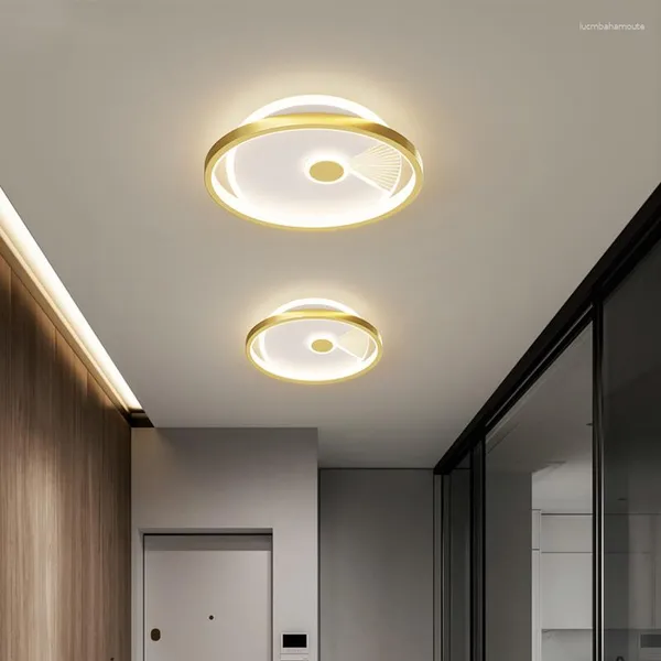 Lustres modernos ouro led asile lustre luzes para corredor corredor entrada redondo quadrado deco lâmpadas de iluminação luminárias