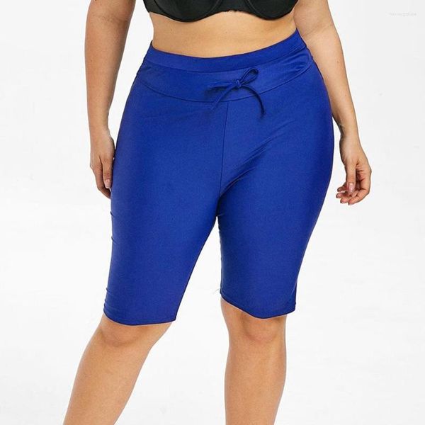 Roupas de ioga 2023 moda verão shorts femininos cintura alta elástico com cadarço tamanho grande calças esportivas sólidas academia fitness
