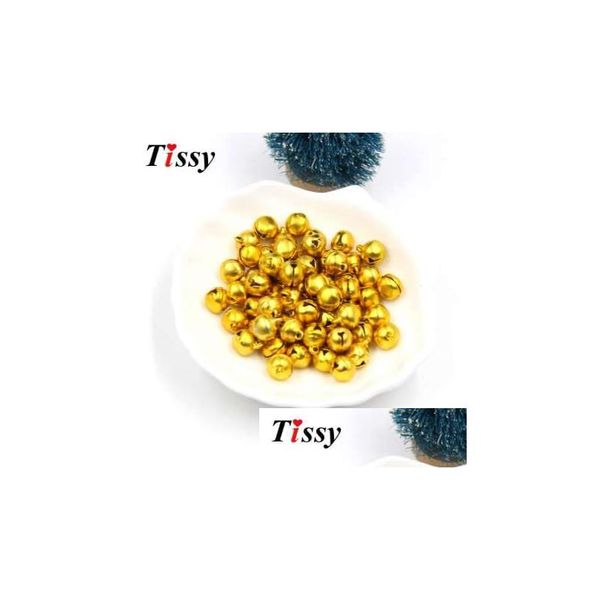 Perline 100Pcs 10Mm Gold Sliver Jingle Bells Ferro Sciolto Con Suoni Festival Decorazione Festa Di Natale Fai Da Te Artigianato Drop Delivery Home Ga Dh7Oy