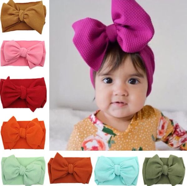 30 stile Kids Girl Stretch Turban Knot Headband Toddler Baby Girl Big Bow Knot HairBand Solid Headwear Head Wrap Band AccessoriesZZ