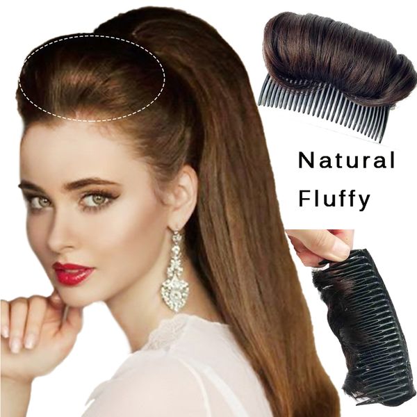 Connettori Hair Fluffy Pad Hairpin Synthetic False Clip Black Brown DIY Styling Insert 230809