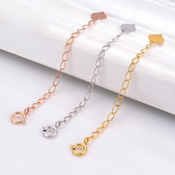 Anhänger 1 stücke Echt PURE 18 Karat Gelbgold Kettenverlängerung für Halskette Armband DIY Rose Extender 3 cm/4 cm/5 cm/6 cm