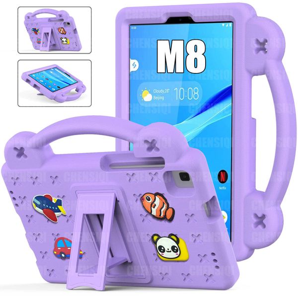 Estojo infantil para Lenovo Tab M8 (4ª geração) 8 polegadas TB300FU Tab M8 (3ª geração) TB-8506F Tab M8 HD TB-8505F Alça à prova de choque Capa para suporte HKD230809