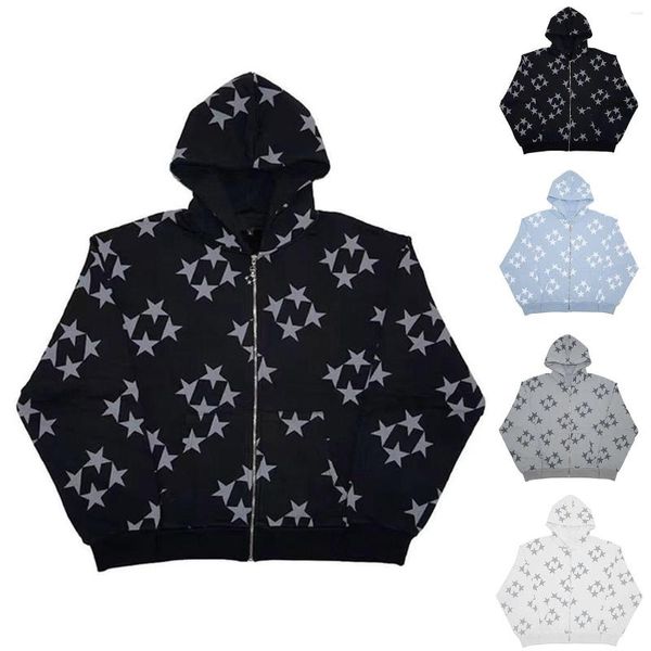 Kadın Hoodies Tunik Uzunluk Zip Hoodie Kadın Sweatshirt Kadınlar Vintage Star Grafik Büyük Boy Beyzbol Anne Tee