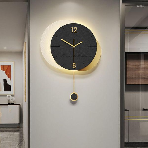 Relógios de parede Moderno Design de relógio de sala de estar Silencioso Exclusivo Minimalista Elegante Nordic Horloge Murale Decoração