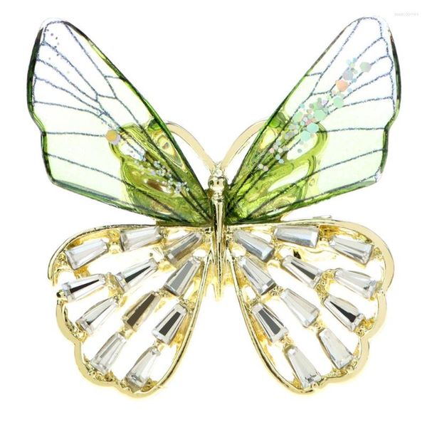 Broşlar cindy xiang şeffaf kanat kelebek kadınlar için bahar tasarımı moda böcek pin 2 renk mevcut 2023