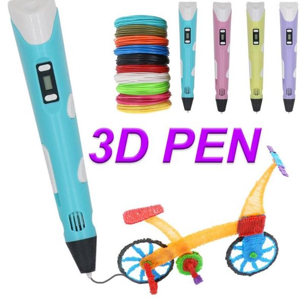 Caneta de impressão para crianças OLED Display Gel Art Craft Printer PLA/ABS Filament 3D Drawing Print Kids/Adults Creative Draw