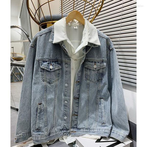 Jaquetas masculinas outono moda jeans casuais bolsos versáteis cor sólida resistente ao desgaste motocicleta alta qualidade tops 21z1217