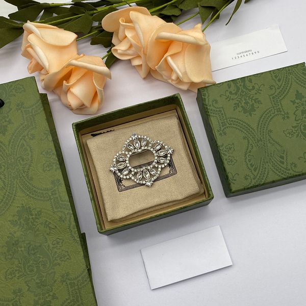 Vintage-Kupfer-Brosche, funkelnde Diamant-Blume, 925er-Silber, Marken-Brosche im klassischen Design, weibliche Luxus-Modeaccessoires
