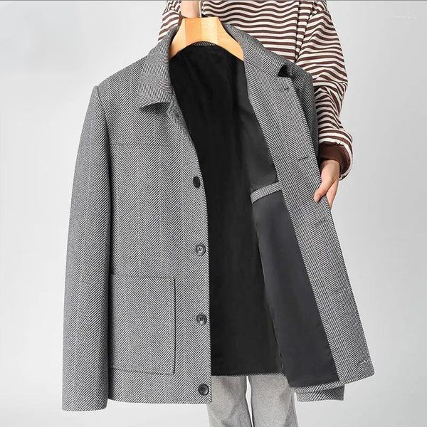 Giacche da uomo L'ultima giacca con risvolto in tinta unita autunno 2023 è un elegante trendy e versatile sottile casual per tutti i giorni C58