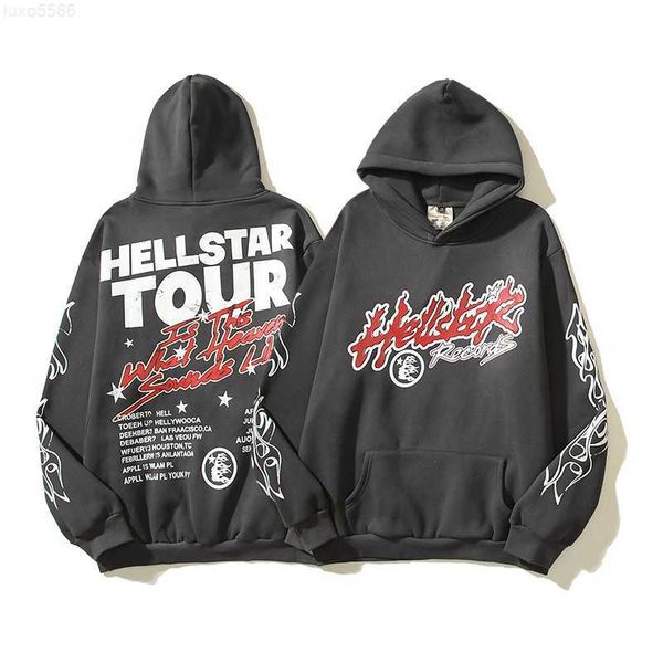 Tasarımcı Hoodie Hellstar Erkekler Pullover Spiderweb Star Flash Uzun Kollu Sokak Hip-Hop Sweatshirts Mavi Kırmızı Gri Siyah Beyaz Yoga Vintage Hoodiosdc0f