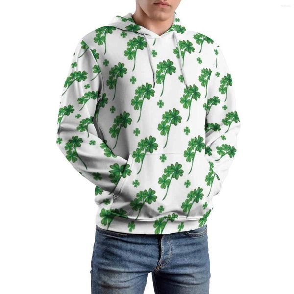 Moletons masculinos Irish Shamrock casual unissex St Patricks Day moletom clássico inverno manga longa Y2K moletons estampados plus size 4XL 5XL