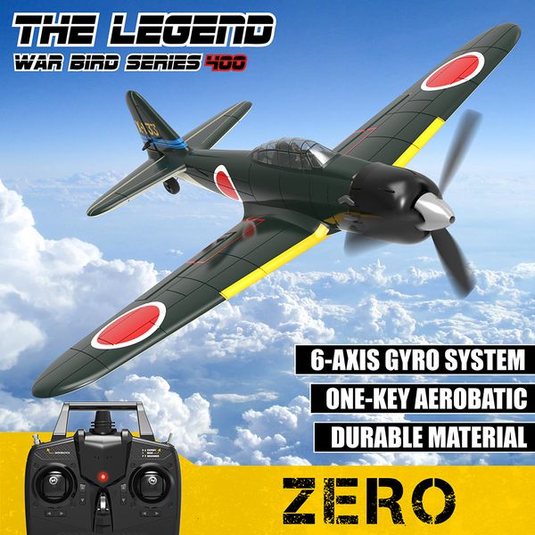 Aircraft Modle Japan Zero RC Plane 2 4G 4CH Remote Control Airplane EPP 400mm Wingspan 6 Axis Aerobatic Fighter 761 15 RTF Toys 230808