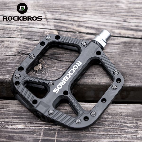 Pedais de bicicleta ROCKBROS Ultralight Seal Bearings Bicicleta Cycling Nylon Road bmx Mtb Flat Platform Peças Acessórios 230808