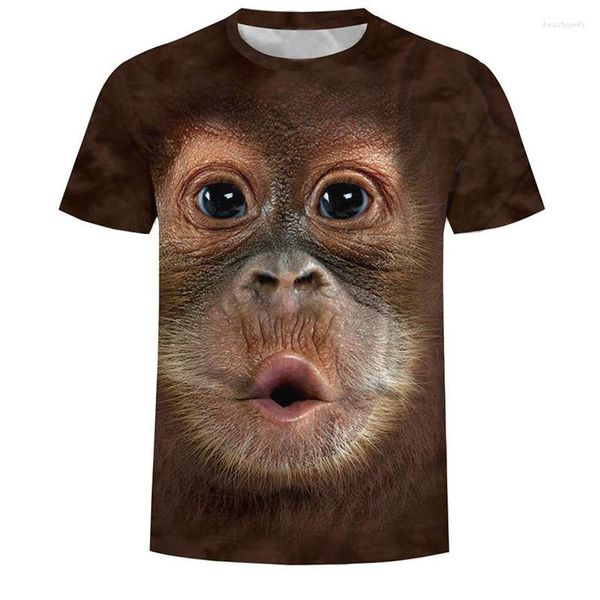 Männer T Shirts Mode Affe Orang-utan 3D Drucken Tops Kurzarm Casual Sommer Hemd Männlich Lustige Kleidung Übergroßen