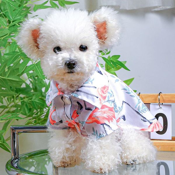 Hundebekleidung, Haustiere, Hunde, Katzen, Frühlings- und Sommerprodukte, kleine mittelgroße Teddy-Bichon-Zweibein-Kleidung, bequemes Flamingo-Shirt