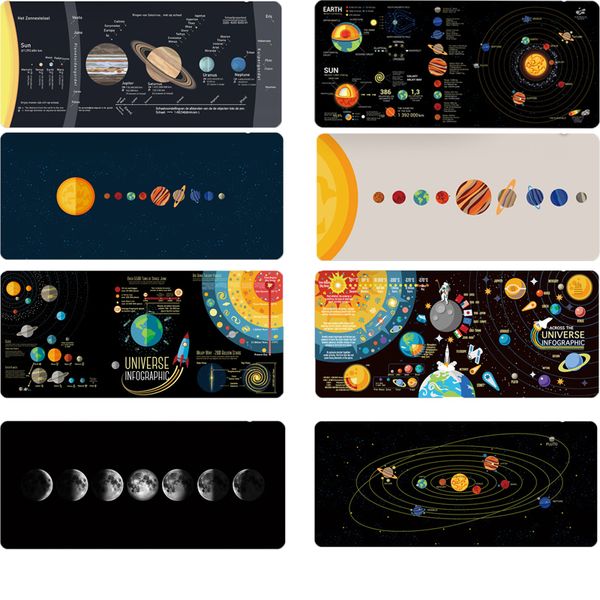 Outros material escolar de escritório mouse pad espaço planeta jogo computador desktop grande teclado de borracha antiderrapante design bloqueio borda pa 230808