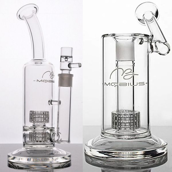 Fumo Recycler Pipa Bong per acqua in vetro Tubi per gorgogliamento Matrix Oil Rig Narghilè Sistema di filtri a doppio pneumatico Accessori per fumo 18mm