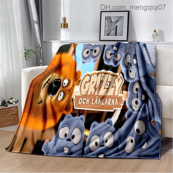 Cobertores Swaddling 3D Grizzly Bear e Lemon Cartoon Cobertor usado para quartos de família, camas, sofás, piqueniques, viagens, escritório, cobertores infantis Z230809