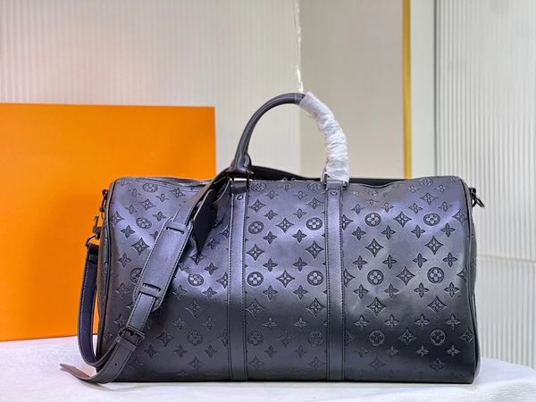 Designer Borsoni 50CM lusso da viaggio di grande capacità donna uomo tracolla in vera pelle Borsa moda con rivetti con lucchetto2461