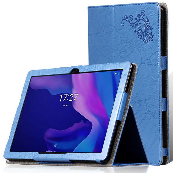 para DOOGEE T20 Tablet Cases Suporte Dobrável Seda Floral Luxo PU Couro Flip Manga Capa Protetora Shell à Prova de Choque HKD230809