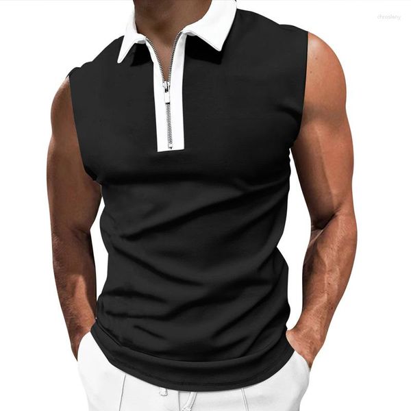 Canotte da uomo Gilet senza maniche estivo Felpa Allenamento fitness Abbigliamento sportivo Top Uomo Zipper Tshirt Casual Bodybuilding 2023 Taglie forti