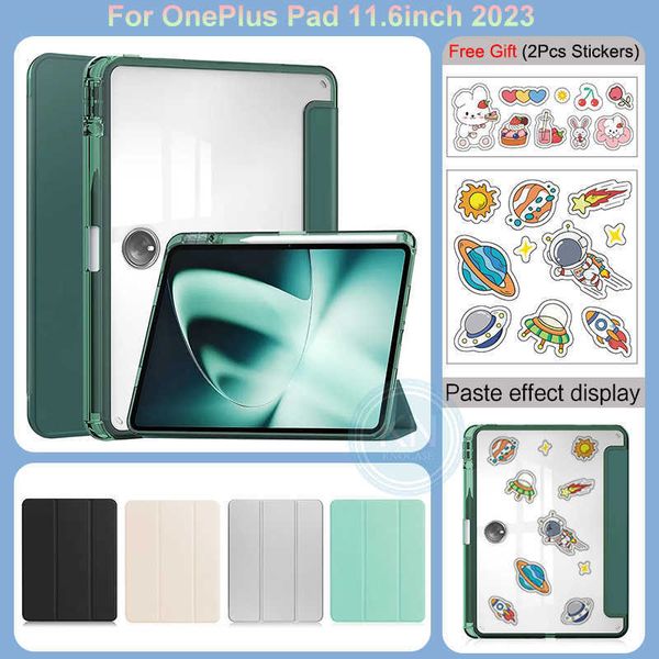 Per OnePlus Pad 11.6inch 2023 Custodia in pelle acrilica ultrasottile Cover posteriore antiurto trasparente HKD230809