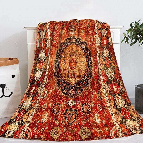 Decke Boho Geometrisches Ethnisches Muster Flanell Weich Warm für Dekor Kinder Erwachsene Camping King Size Home 230809