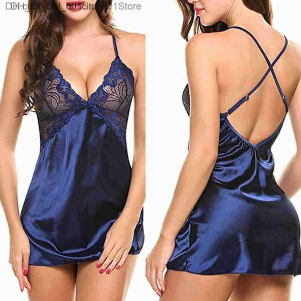 Abito da sera sexy da donna intimo pigiama in raso di pizzo sexy hot sex top intimo pigiama baby pigiama abbigliamento esotico Z230809