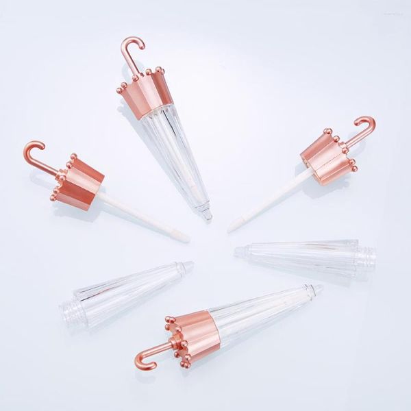 Garrafas de armazenamento Tubo de batom vazio Tubos de brilho labial Recipientes de esmalte em forma de guarda-chuva Frasco de cosmético recarregável DIY Lipgloss