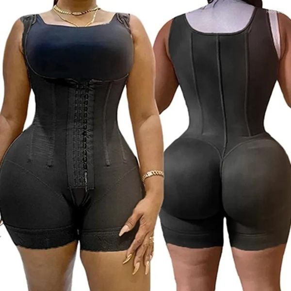 Modelador corporal feminino 4XL de alta compressão Fajas colombianas Cinta corretiva Controle de barriga pós-lipoaspiração Emagrecimento cintura