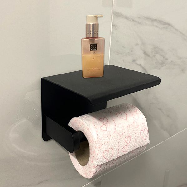 Mensole da bagno Porta carta igienica in acciaio inossidabile Montaggio a parete Mensola per telefono WC Mensola per asciugamani Accessori 230809