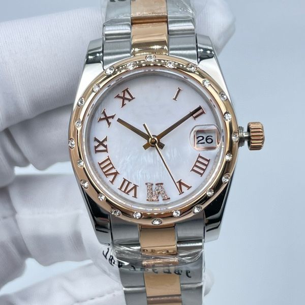 Uhren hochwertige Damenuhr 31 mm Designeruhren Automatikuhr Gold Edelstahl Frau 2813 Uhrwerk Diamantlünette Dame Damenarmbanduhren