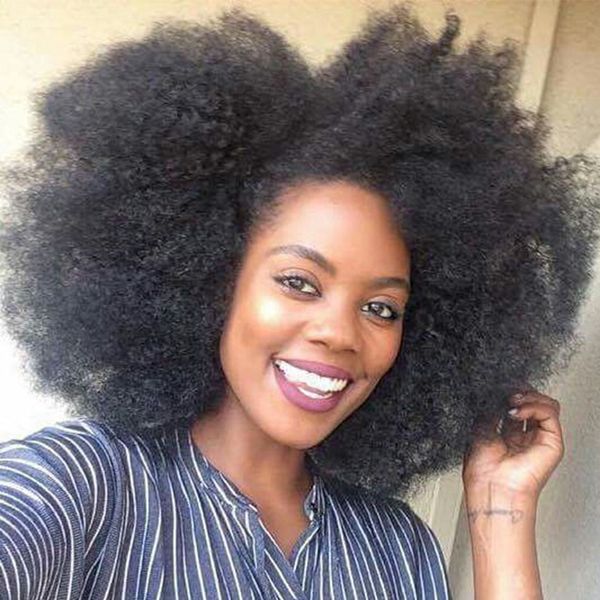 Peruca encaracolada mongol kinky peruca de máquina completa 130% densidade perucas de cabelo humano para mulheres balck remy afro kinki curl perucas usar e ir sem cola