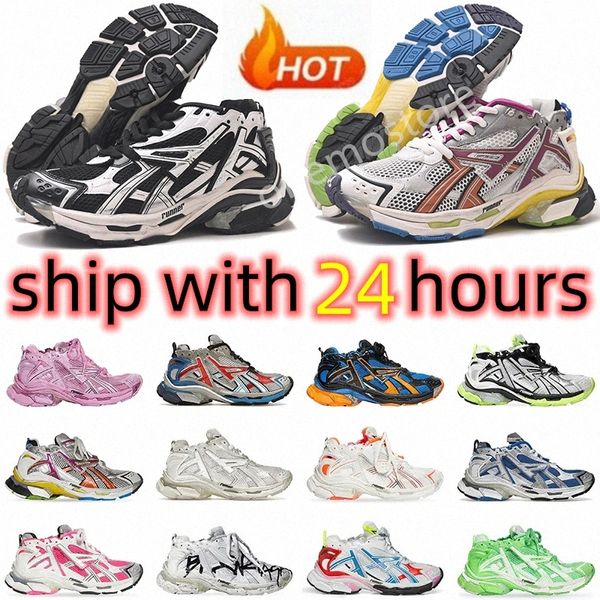 Designers Women Men Outdoor shoes Runner 7.0 Transmit sense retro Tênis preto branco rosa azul BORGONHA Tênis Deconstruction jogging caminhadas Sneak z6Ro#