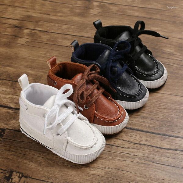 Sportschuhe für Babys, Jungen und Mädchen, geboren, weiche Sohlen, Leder, Krippensohle, Sneaker, 0–18 Monate