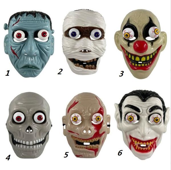 Halloween Cospaly Horror Masks Engraçado Traje De Palhaço Crânio Vampiro Demônio Máscara Facial Festa Festiva Primavera Máscara Paródia Globo Ocular