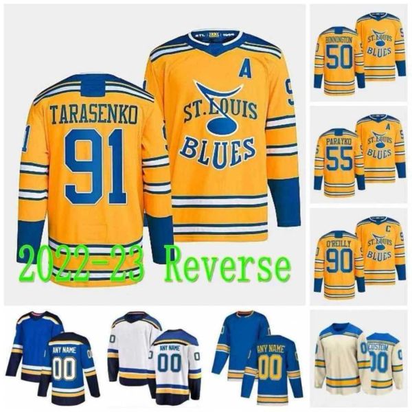 Benutzerdefinierte St. Louis''Blues''Reverse Retro Jersey St. L Kyrou Brayden Schenn Robert Thomas Buchnevich Vladimir Tarasenko Binnington Colton Parayko Torey Krug