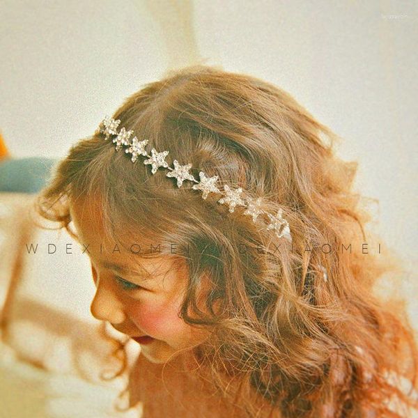 Grampos de cabelo elegantes tiaras de strass cor de prata estrelas banda moda meninas mulheres noiva casamento princesa bandana diademas jóias
