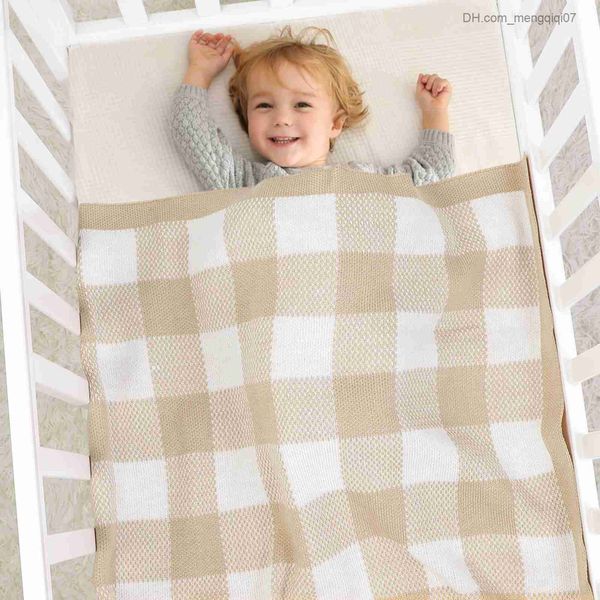 Decken Pucken Baby-Baumwolldecke, gestrickt, einfarbig, superweich, für Neugeborene, Mädchen, Jungen, Bett, Sofa, Korb, Decke, Kinderwagen, Kettgarn, Babybett Z230809