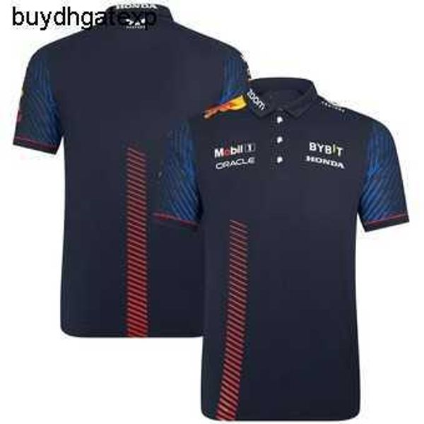 0a6j 2023 Fórmula Um Moda Masculina Polo F1 Racing Team 2023 Respirável Botão Fãs Nova Camisa Alta Impressão 3D Carro Vermelho